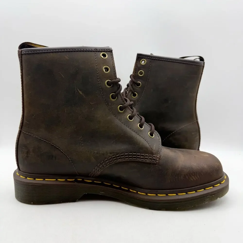 Dr. Martens Mens 1460 8 Eye Boots EU 43 US 10 Brown Leather Lace Up EUC